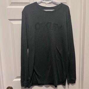 3/25$💥 Oakley shirt long sleeve Men XL gray base layer graphic logo